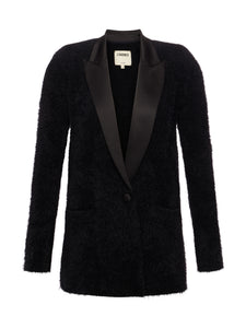 BAILEIGH TEXTURED KNIT BLAZER - Black