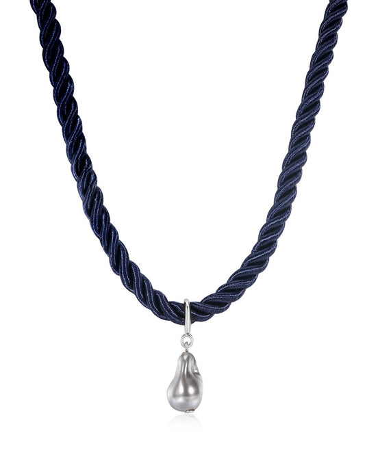 PEARL ROPE NECKLACE - Silver