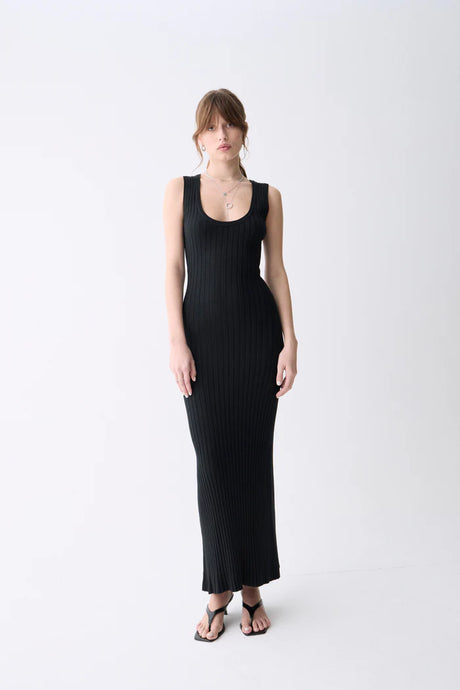 AMORA KNIT DRESS - Black