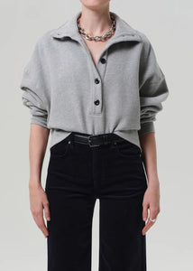 MIRELLE FUNNEL NECK SWEATSHIRT - Heather Grey