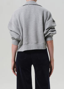 MIRELLE FUNNEL NECK SWEATSHIRT - Heather Grey