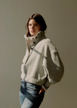MIRELLE FUNNEL NECK SWEATSHIRT - Heather Grey
