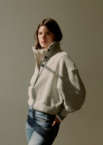 MIRELLE FUNNEL NECK SWEATSHIRT - Heather Grey