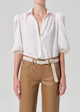 ANYA PUFF SLEEVE SHIRT -Sand Stripe