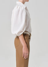 ANYA PUFF SLEEVE SHIRT -Sand Stripe