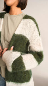 KAY CARDIGAN - Khaki Stripe