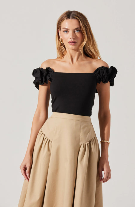 HODA OFF SHOULDER TOP - Black