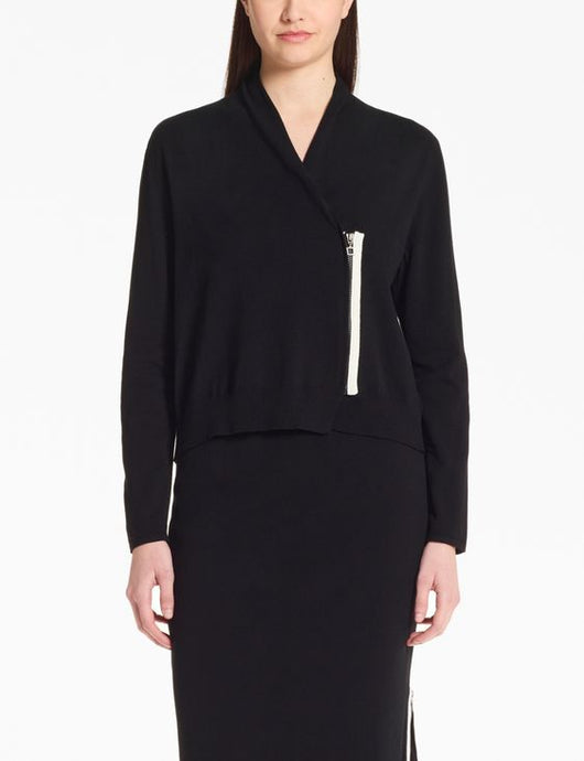 ZIPPERED CARDIGAN - Black