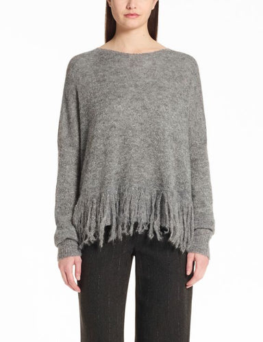 FRINGE SWEATER - Medium Grey