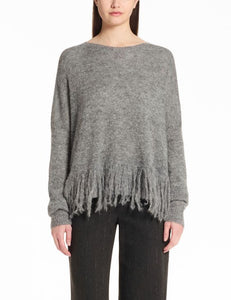 FRINGE SWEATER - Medium Grey