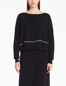 BOTTOM STRIPE SWEATER - Black/Grey
