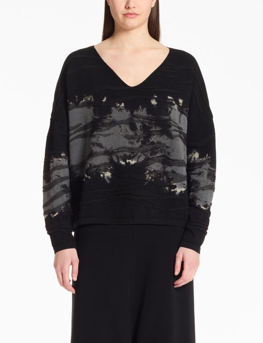 TIE DYE SWEATER - Black/Grey