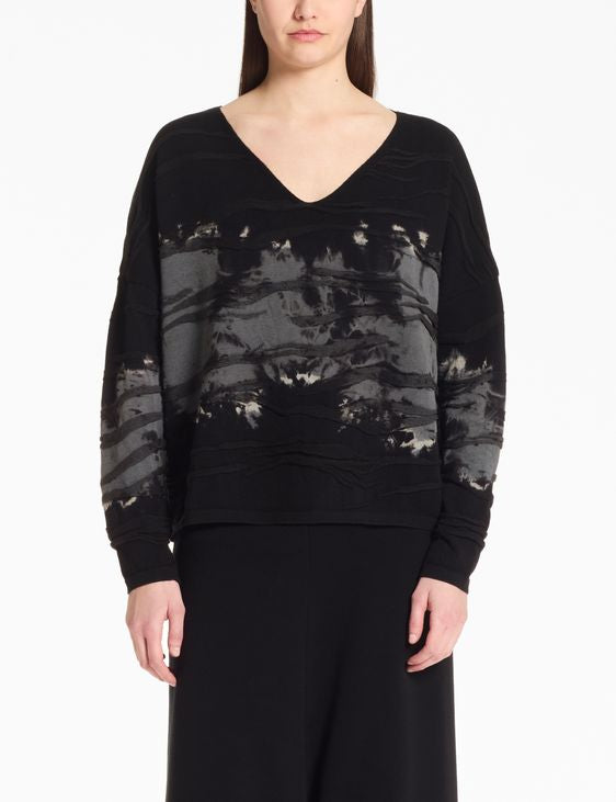 TIE DYE SWEATER - Black/Grey