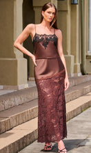 PERRINE LACE SATIN SKIRT - Espresso
