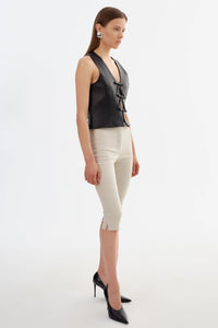 BASTINA LEATHER TOP - Black