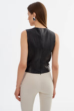 BASTINA LEATHER TOP - Black