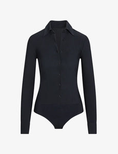 CLASSIC BUTTON DOWN BODYSUIT - Black