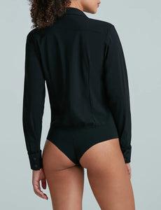 CLASSIC BUTTON DOWN BODYSUIT - Black