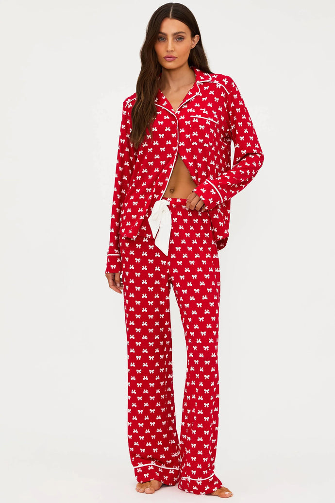 PEPPERMINT BOWS PJ SET