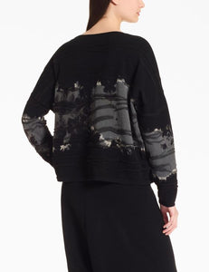 TIE DYE SWEATER - Black/Grey