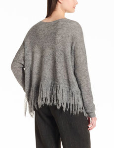 FRINGE SWEATER - Medium Grey