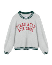 GIRLS RULE KARA CREWNECK - Heather Grey