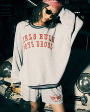 GIRLS RULE KARA CREWNECK - Heather Grey