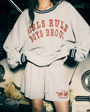 GIRLS RULE KARA CREWNECK - Heather Grey