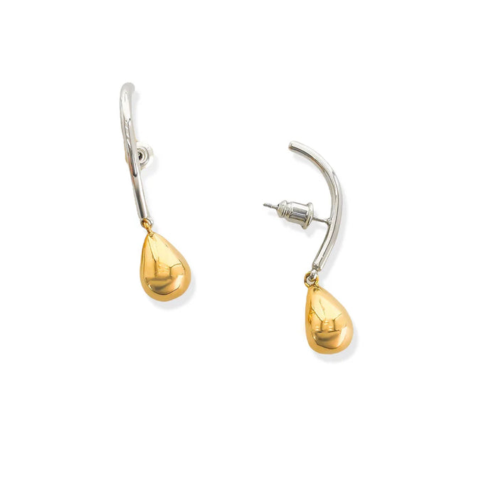 CUFF DROP EARRING - Two Tone