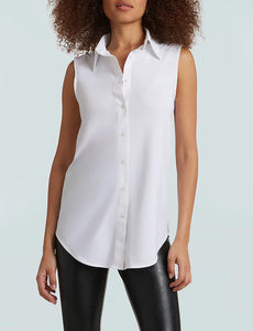 SLEEVELESS BUTTON DOWN - White