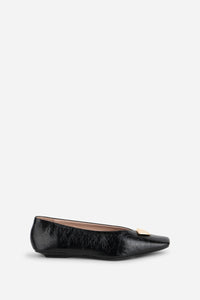 CELDA CRINKLE PATENT FLAT - Black
