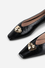 CELDA CRINKLE PATENT FLAT - Black