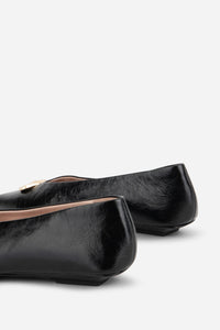 CELDA CRINKLE PATENT FLAT - Black