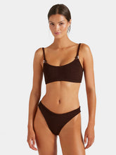 CASSIE BEADED BIKINI - Metallic Chocolate