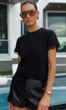 CHRISTELLA LACE COMBO TOP - Black