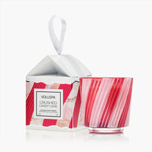ORNAMENT PEDESTAL CANDLE - Crushed Candy Cane