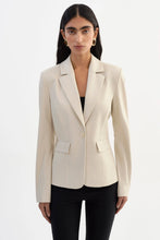 DAVIE FAUX LEATHER BLAZER - Bone