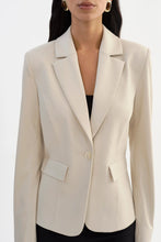 DAVIE FAUX LEATHER BLAZER - Bone
