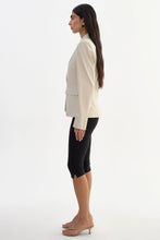 DAVIE FAUX LEATHER BLAZER - Bone