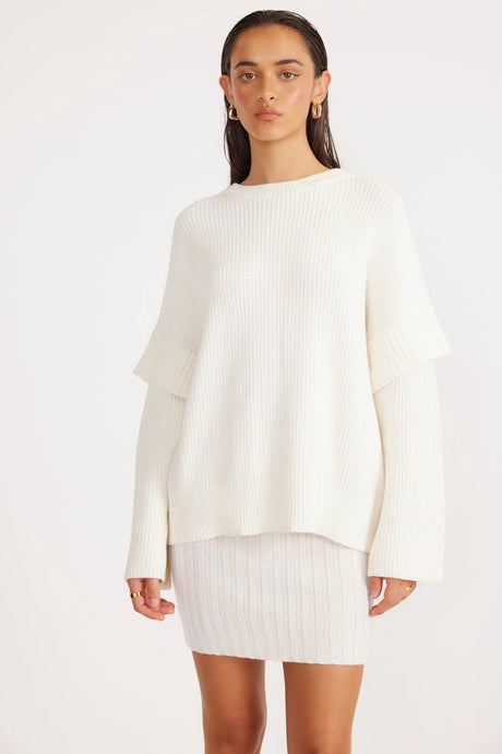 MARABELLA KNIT SWEATER - Vintage White