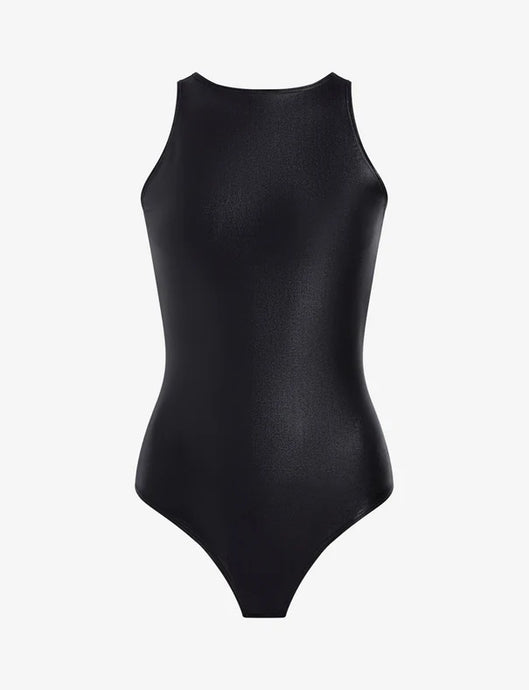 MATTE METALLIC CREW TANK BODYSUIT-Oxide
