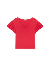 EMMY FLUTTER SLEEVE TEE - Cherry Tarte