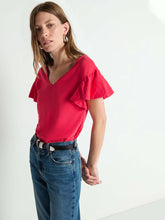 EMMY FLUTTER SLEEVE TEE - Cherry Tarte