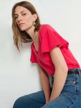 EMMY FLUTTER SLEEVE TEE - Cherry Tarte