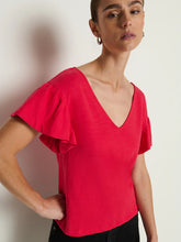 EMMY FLUTTER SLEEVE TEE - Cherry Tarte