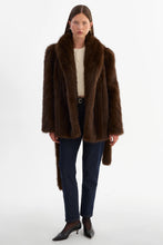 ESCARRA FAUX FUR COAT - Brown