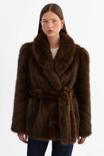 ESCARRA FAUX FUR COAT - Brown