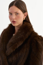 ESCARRA FAUX FUR COAT - Brown