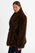 ESCARRA FAUX FUR COAT - Brown