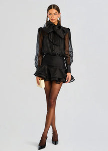 CELANDINE SILK DRESS - Black